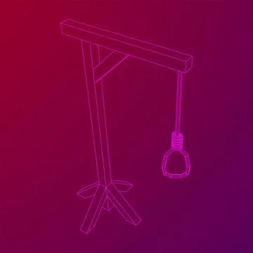 Gallows with Hanging rope. Place of execution in the Middle Ages Illustrazione stock