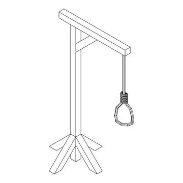 Gallows with Hanging rope. Place of execution in the Middle Ages Stock Illustration