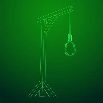Gallows with Hanging rope. Place of execution in the Middle Ages 스톡 일러스트