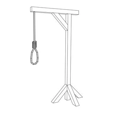 Gallows with Hanging rope. Place of execution in the Middle Ages Stock Illustration
