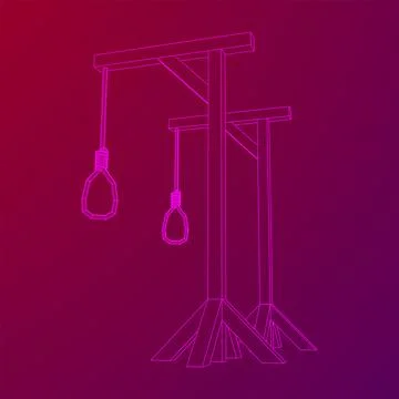 Gallows with Hanging rope. Place of execution in the Middle Ages Stock Illustration
