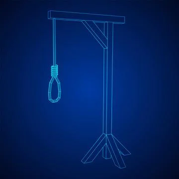 Gallows with Hanging rope. Place of execution in the Middle Ages Illustrazione stock