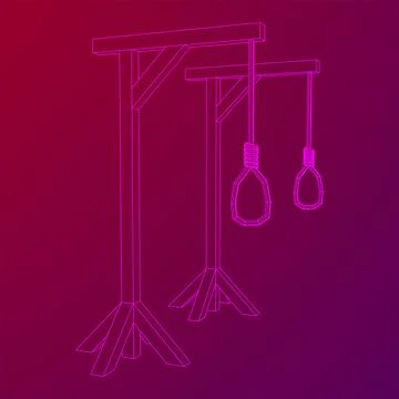Gallows with Hanging rope. Place of execution in the Middle Ages Stock Illustration