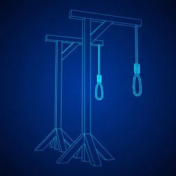 Gallows with Hanging rope. Place of execution in the Middle Ages Stock Illustration
