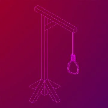 Gallows with Hanging rope. Place of execution in the Middle Ages Illustrazione stock