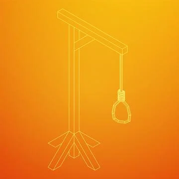 Gallows with Hanging rope. Place of execution in the Middle Ages Stock Illustration