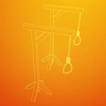 Gallows with Hanging rope. Place of execution in the Middle Ages Stock Illustration