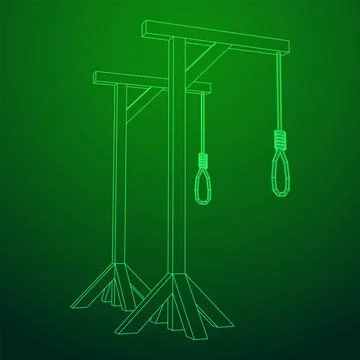 Gallows with Hanging rope. Place of execution in the Middle Ages Stock Illustration