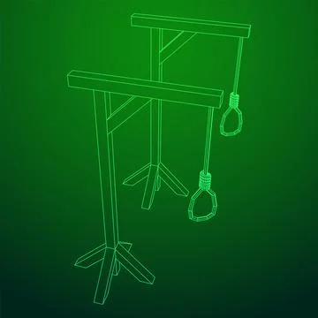 Gallows with Hanging rope. Place of execution in the Middle Ages Stock Illustration