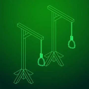 Gallows with Hanging rope. Place of execution in the Middle Ages Illustrazione stock