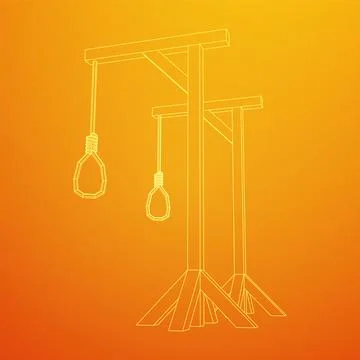 Gallows with Hanging rope. Place of execution in the Middle Ages Stock Illustration