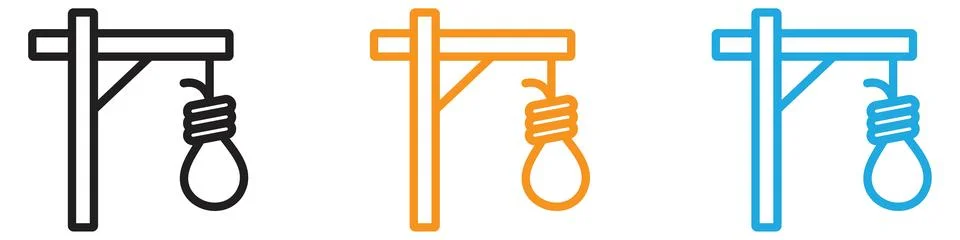 Gallows icon vector logo set collection for web app ui Illustrazione stock