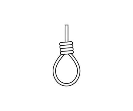 Gallows rope icon. Vector illustration, flat design. Illustrazione stock