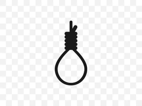 Gallows rope icon. Vector illustration, flat design. Illustrazione stock