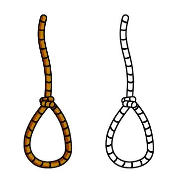 Gallows. Rope with loop. Execution and punishment. Illustrazione stock