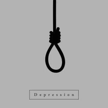 Gallows with rope noose depression concept Stock-Illustration