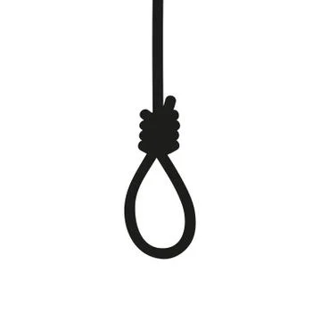 Gallows with rope noose on white background 库存插图