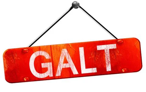 Galt, 3D rendering, a red hanging sign Stock Illustration