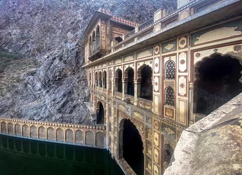 Galta Ji Temple complex in Jaipur, India 写真素材