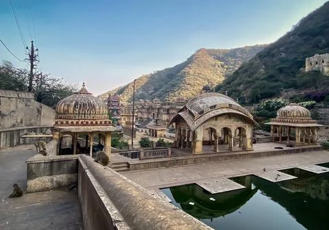 Galta Ji Temple complex in Jaipur, India 写真素材