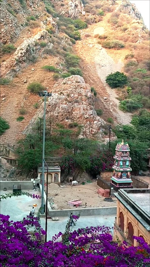 Galta Ji Temple, known as Monkey Temple in Jaipur, India Stock Footage 299730122