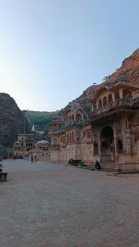 Galta Ji Temple, known as Monkey Temple in Jaipur, India Stock Photos
