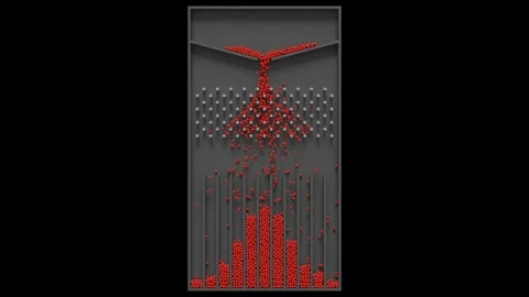 Galton Board Animation Video stock 132668681