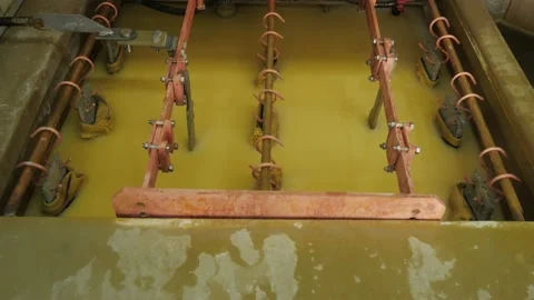 Galvanic bath, Engineering production.  Stock Footage 90954162