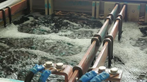 Galvanic bath, Engineering production. Stock Footage 90955010