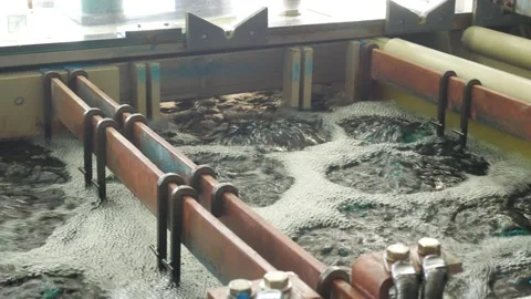 Galvanic bath, Engineering production.  Stock Footage 90955098