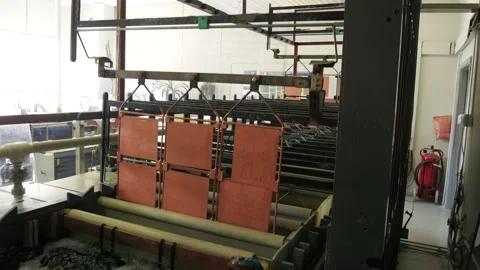 Galvanic bath, Engineering production.  Stock Footage 90955243