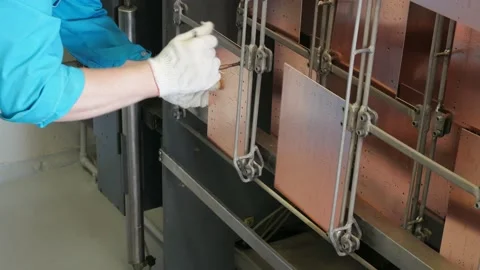 Galvanic bath, Engineering production.  Stock Footage 90955755