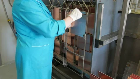 Galvanic bath, Engineering production.  Stock Footage 90955967