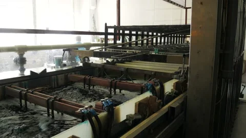Galvanic bath, Engineering production.  Stock Footage 90956407