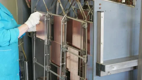 Galvanic bath, Engineering production.  Stock Footage 90956950