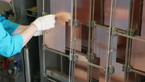 Galvanic bath, Engineering production.  Stock Footage 90957067