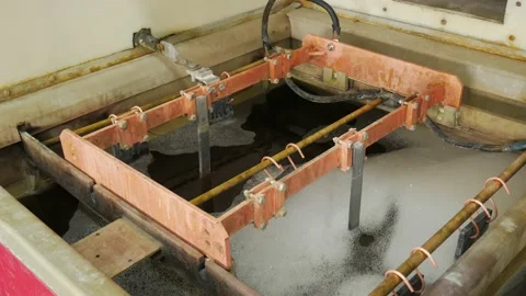 Galvanic bath, Engineering production.  Stock Footage 90958189