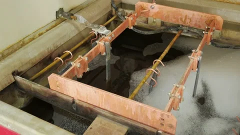 Galvanic bath, Engineering production.  Stock Footage 90958492