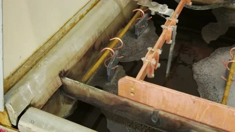 Galvanic bath, Engineering production Stock Footage 90958696