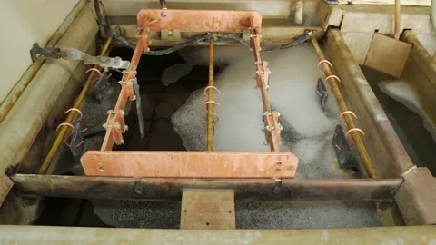Galvanic bath, Engineering production.  Stock Footage 90958702