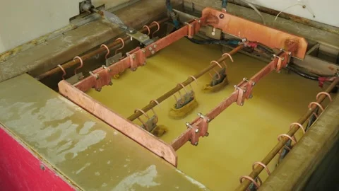 Galvanic bath, Engineering production.  Stock Footage 90958741