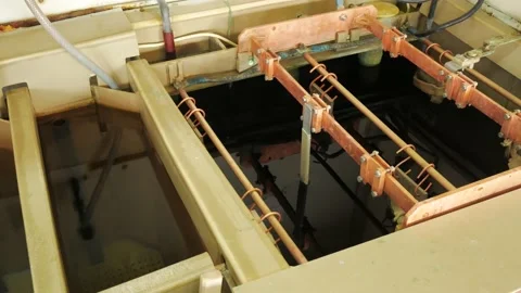 Galvanic bath, Engineering production.  Stock Footage 90958973