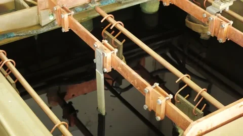 Galvanic bath, Engineering production.  Stock Footage 90959060