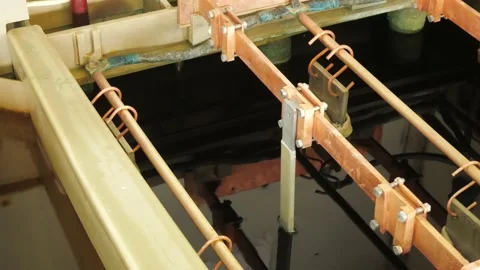 Galvanic bath, Engineering production Stock Footage 90959233