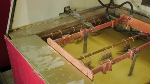 Galvanic bath, Engineering production Stock Footage 90959366