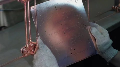 Galvanic bath. Quality control. Video stock 69934113