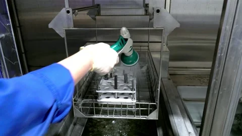 Galvanic baths. Applying a protective coating to the metal. Drill manufacturing Stock Footage 171776820