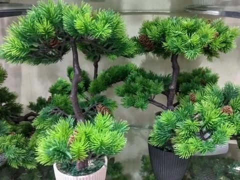 Galvanized artificial trees Stock Photos