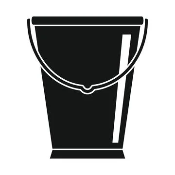 Galvanized bucket black simple icon Stock-Illustration