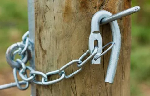 Galvanized gate hook Stock Photos